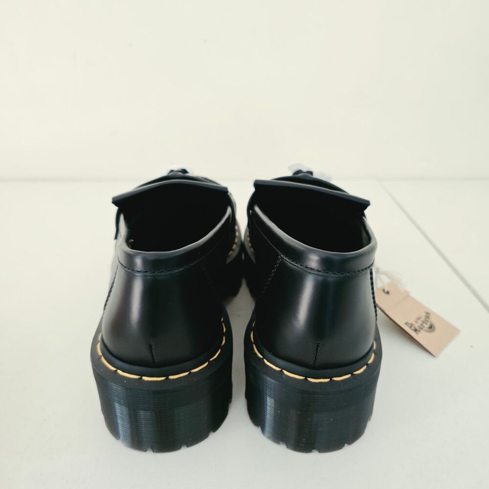 Dr. Martens Adrian Quad Leather Platform Loafers Black Shoes NEW Size 10 9 - Picture 8 of 12